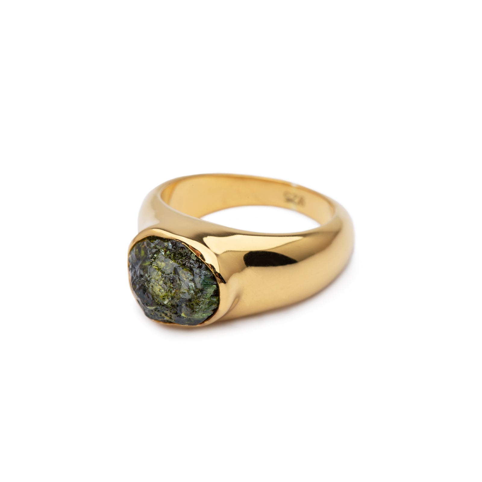 The ANIMA Ring Chrome Tourmaline Gold Plated