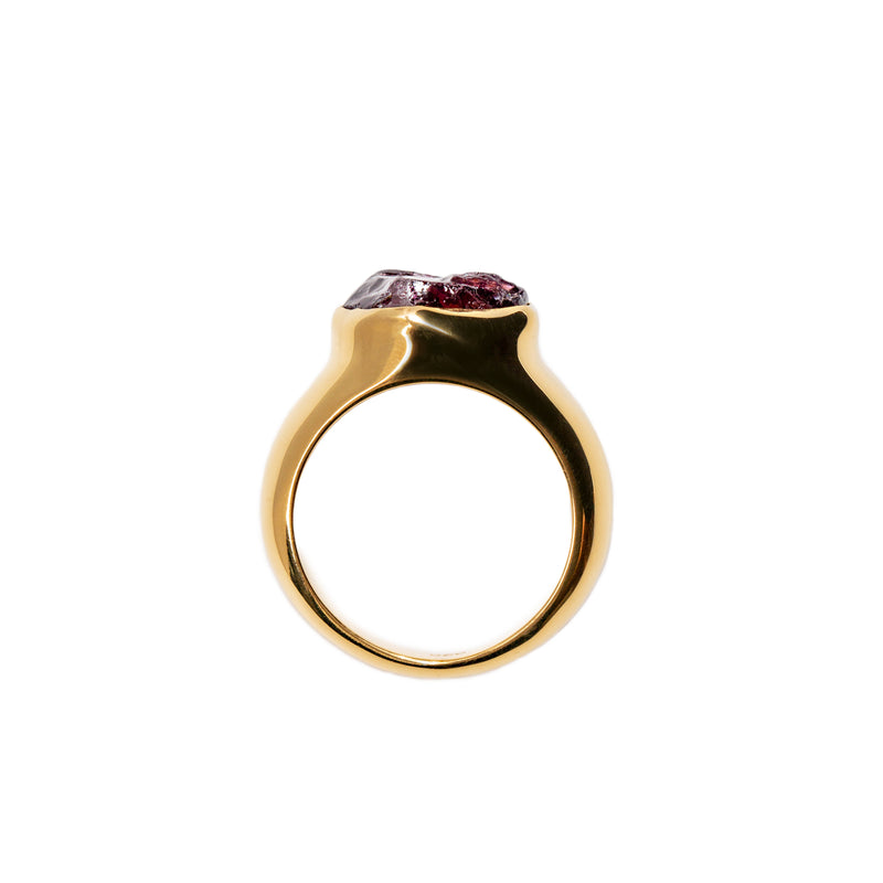 The ANIMA Ring Rhodolite Garnet Gold Plated