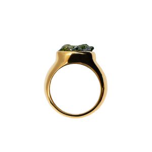The ANIMA Ring Chrome Tourmaline Gold Plated