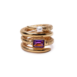 The LUST Ring Amethyst Gold Plated