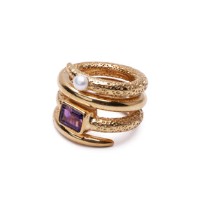 The LUST Ring Amethyst Gold Plated