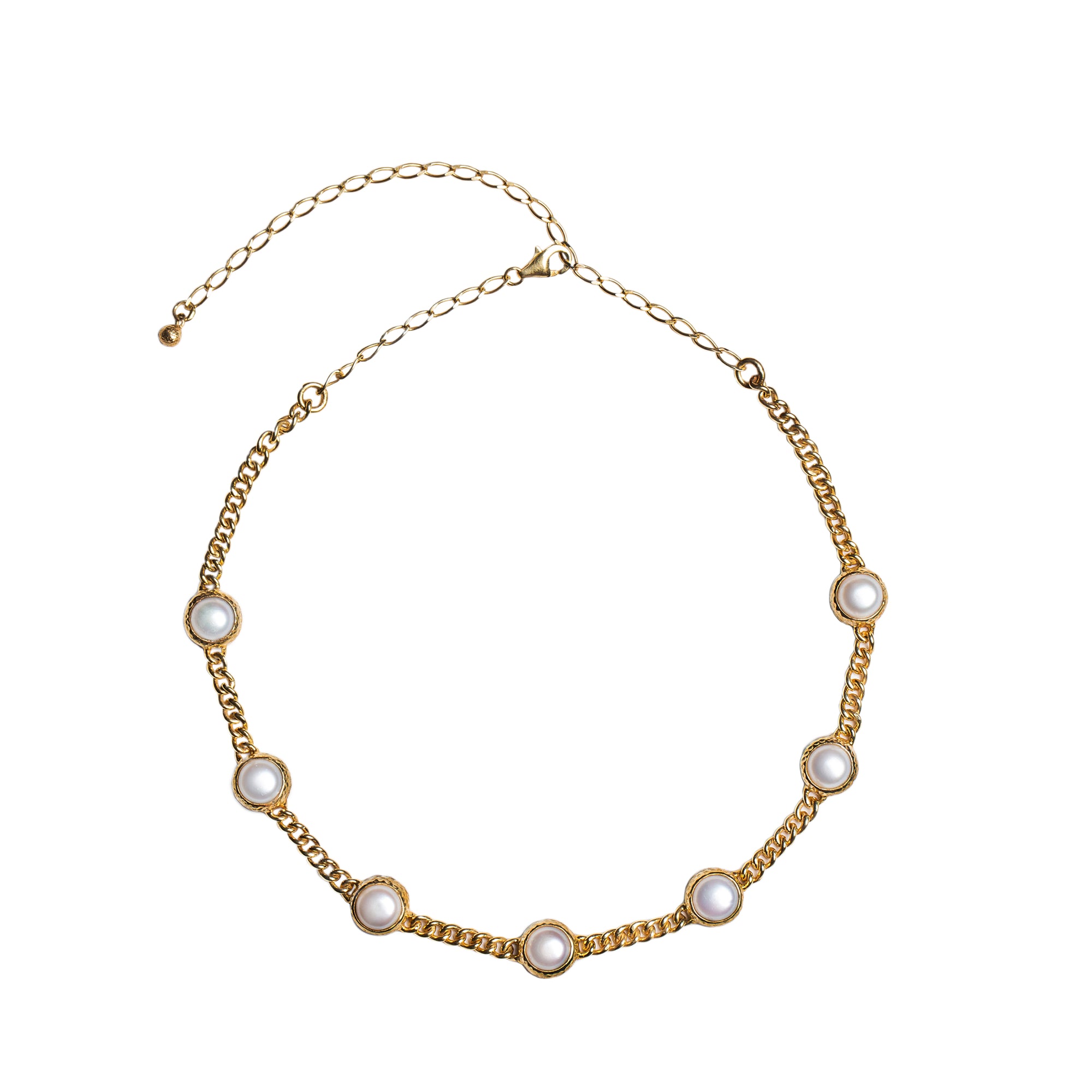 The POEM Choker White Pearls Gold Plated